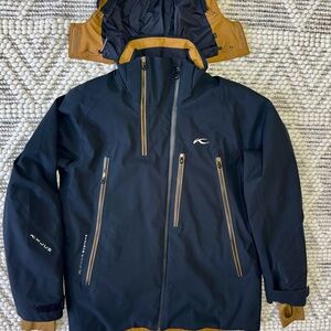 Kjus Men’s international AG CH6330 Cham Winterhood Ski Jacket Size 50M Black Tan